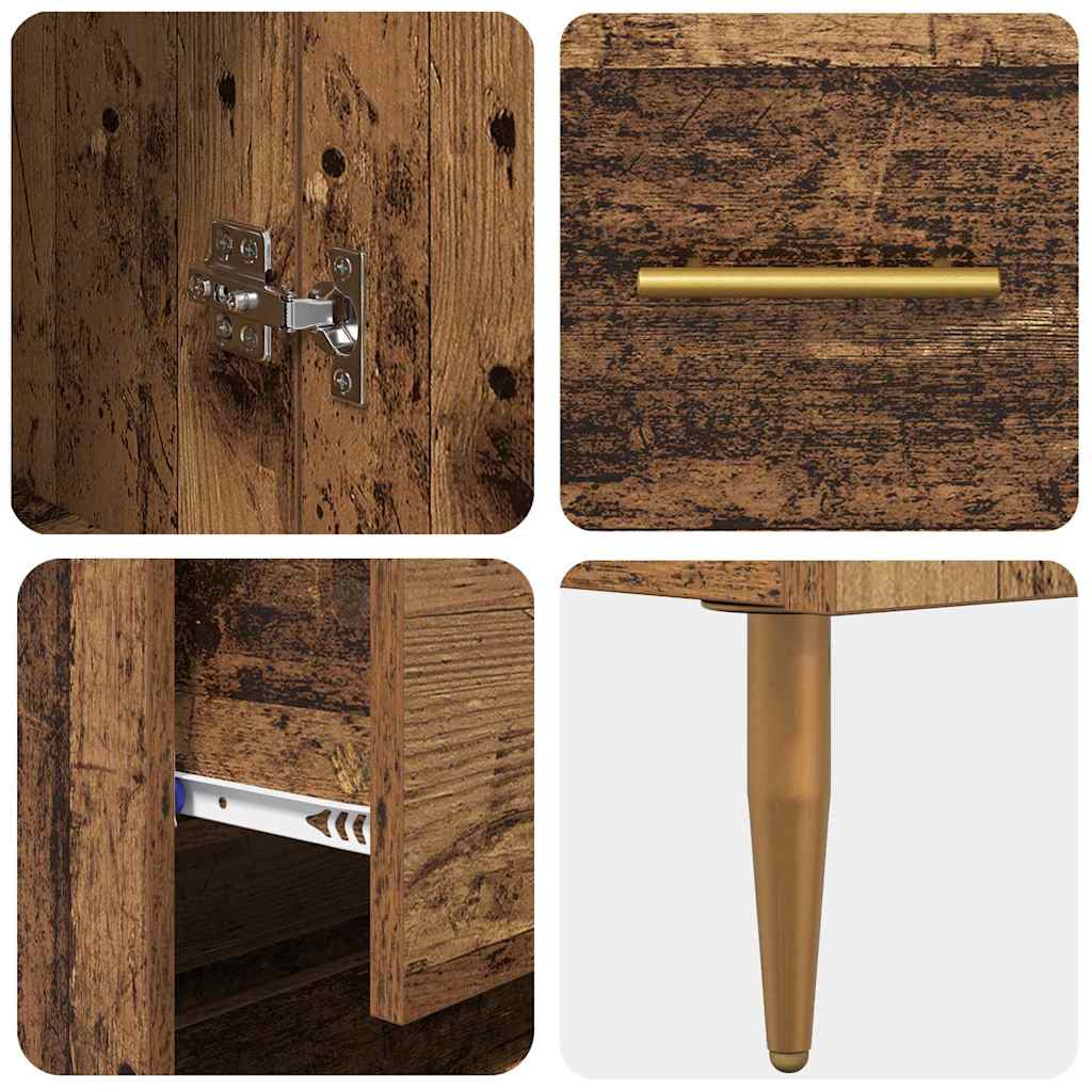 vidaXL Highboard Old Wood 69.5 x 34 x 180 cm Engineered Wood