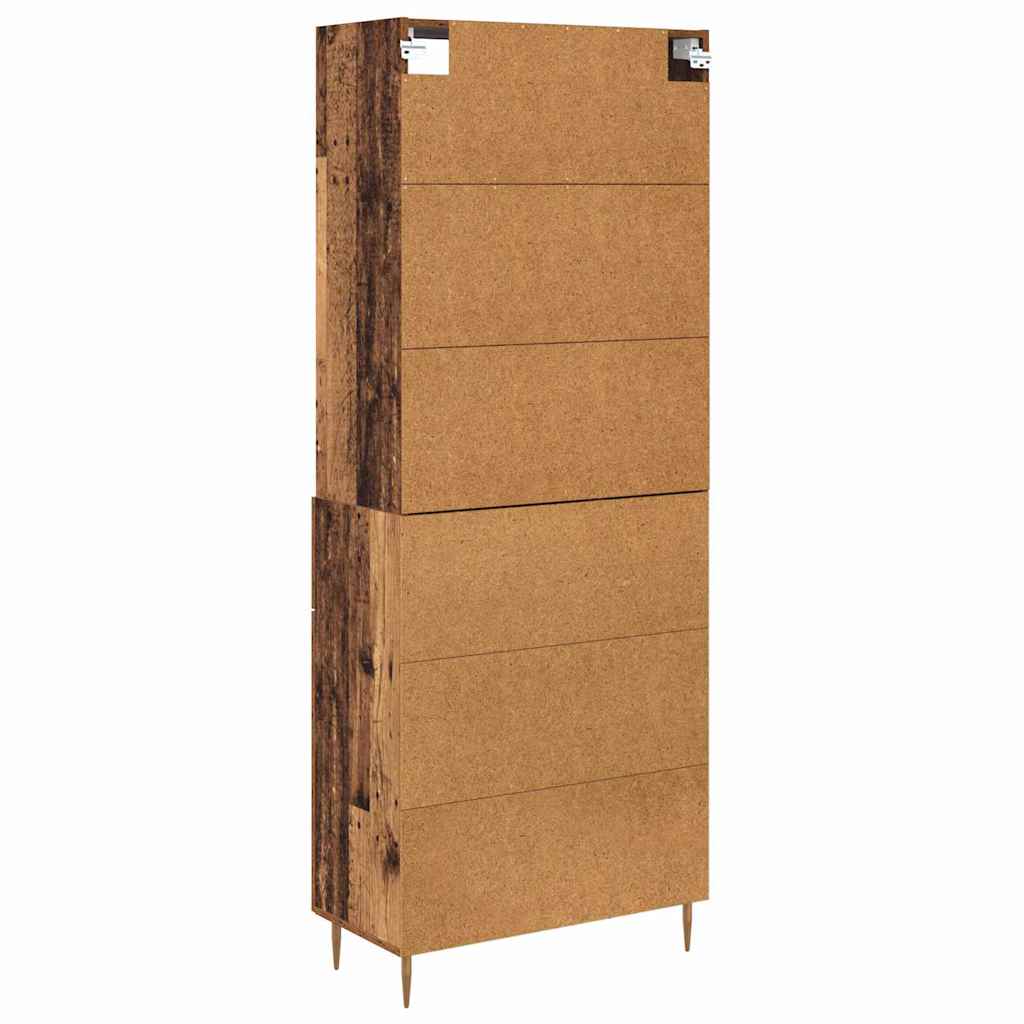 vidaXL Highboard Old Wood 69.5 x 34 x 180 cm Engineered Wood