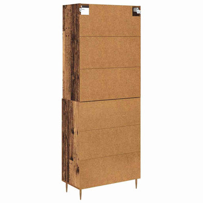 vidaXL Highboard Old Wood 69.5 x 34 x 180 cm Engineered Wood