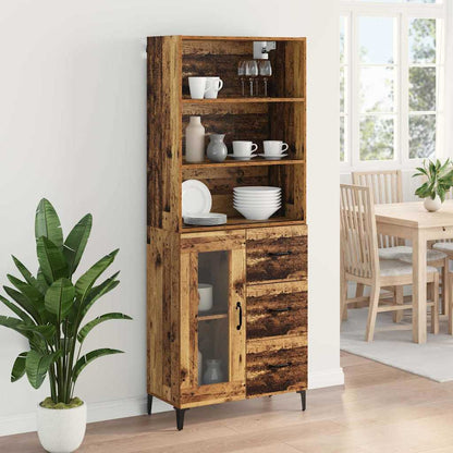 vidaXL Highboard Old Wood 69.5 x 34 x 180 cm Engineered Wood