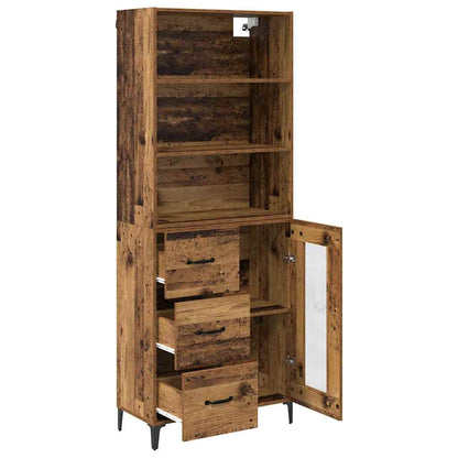 vidaXL Highboard Old Wood 69.5 x 34 x 180 cm Engineered Wood