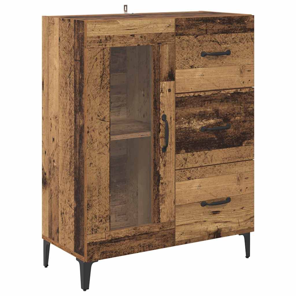 vidaXL Highboard Old Wood 69.5 x 34 x 180 cm Engineered Wood