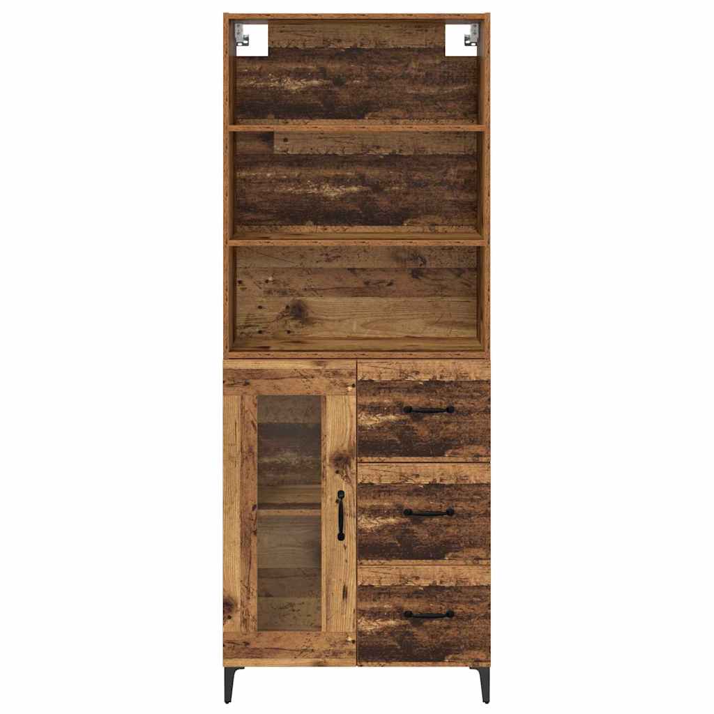 vidaXL Highboard Old Wood 69.5 x 34 x 180 cm Engineered Wood
