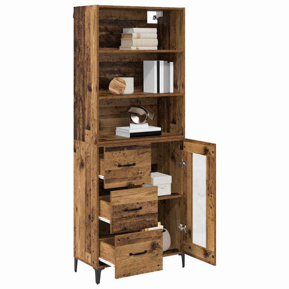 vidaXL Highboard Old Wood 69.5 x 34 x 180 cm Engineered Wood
