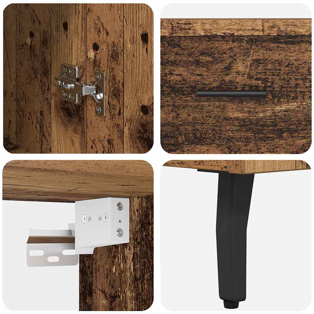 vidaXL Highboard 2 pcs Old Wood Engineered Wood