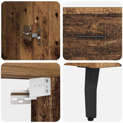 vidaXL Highboard 2 pcs Old Wood Engineered Wood