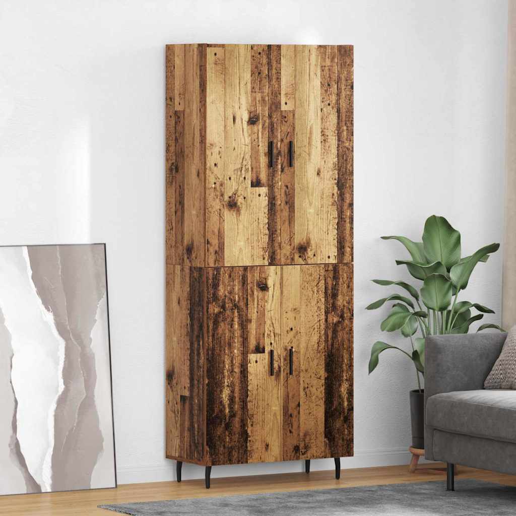vidaXL Highboard 2 pcs Old Wood Engineered Wood