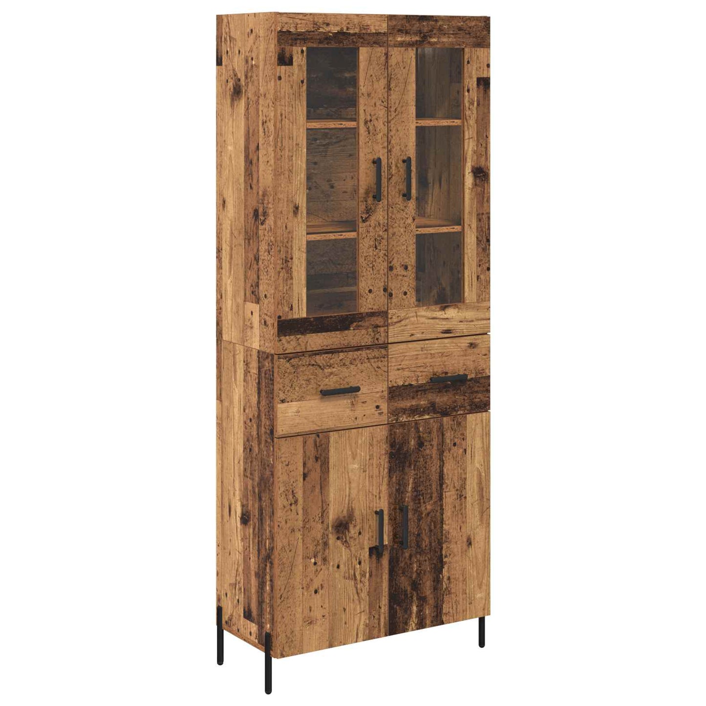vidaXL Highboard Old Wood 69.5 x 34 x 180 cm Engineered Wood
