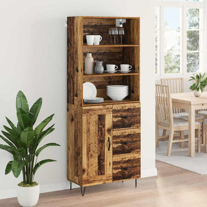 vidaXL Highboard with Drawer 2 pcs Old Wood Engineered Wood
