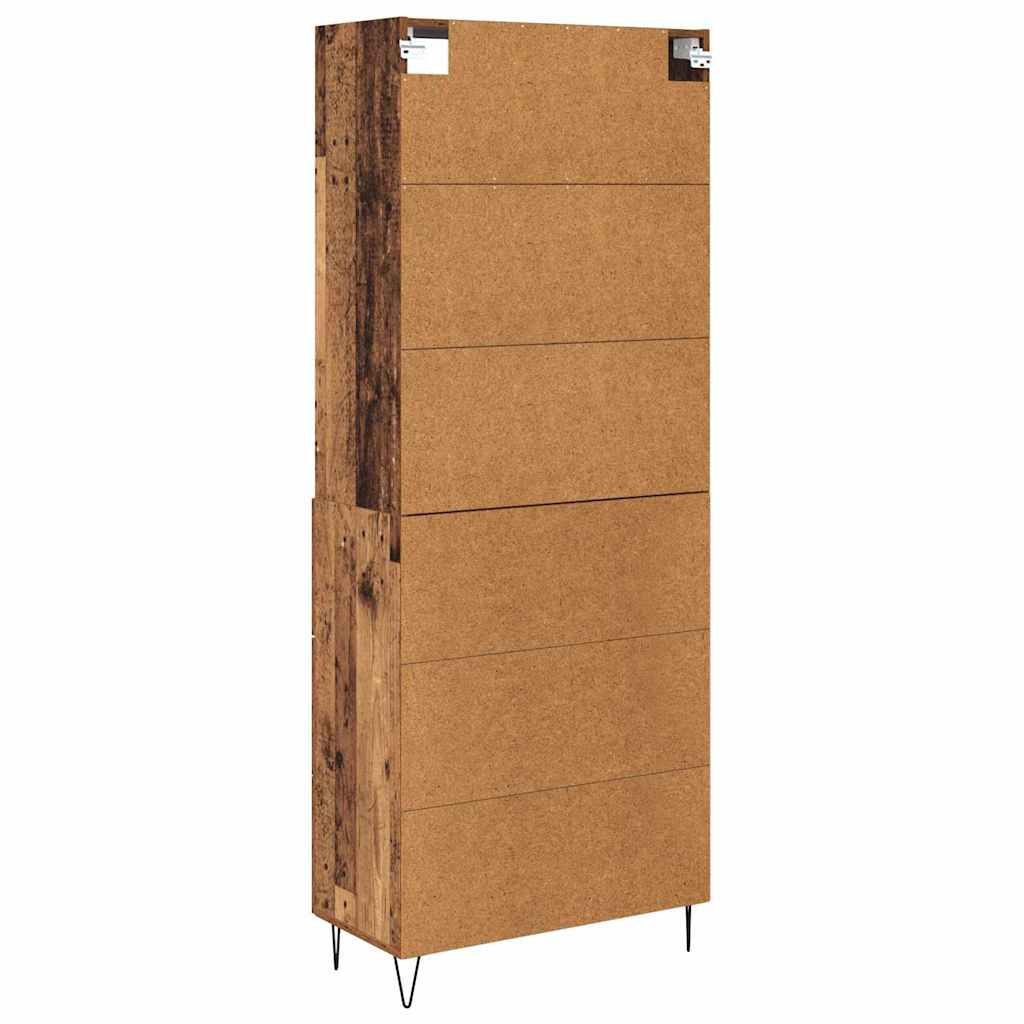 vidaXL Highboard with Drawer 2 pcs Old Wood Engineered Wood