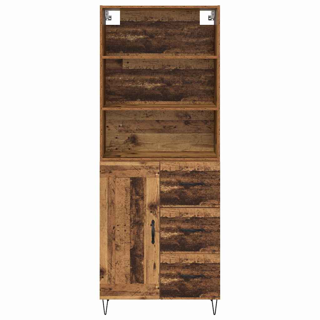vidaXL Highboard with Drawer 2 pcs Old Wood Engineered Wood