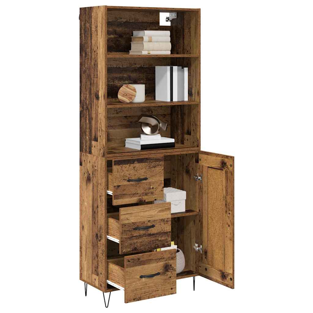 vidaXL Highboard with Drawer 2 pcs Old Wood Engineered Wood
