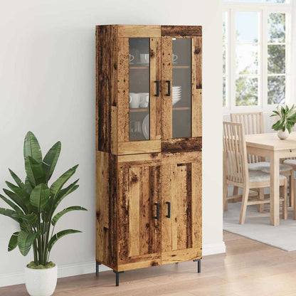vidaXL Highboard 2 pcs Old Wood Engineered Wood