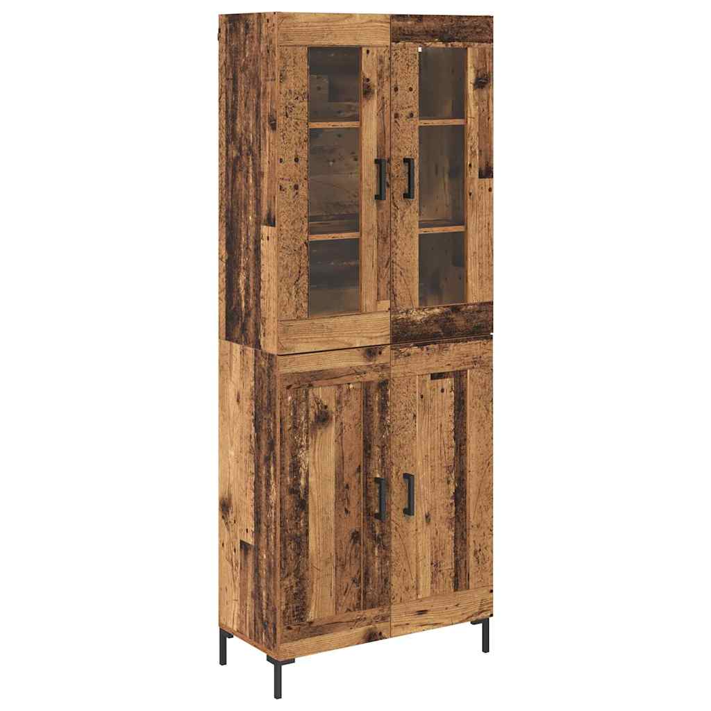 vidaXL Highboard 2 pcs Old Wood Engineered Wood