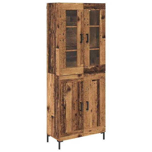 vidaXL Highboard 2 pcs Old Wood Engineered Wood