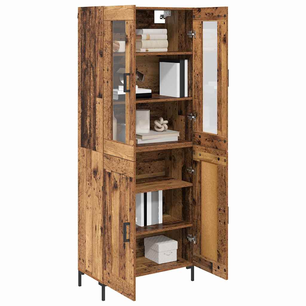 vidaXL Highboard 2 pcs Old Wood Engineered Wood