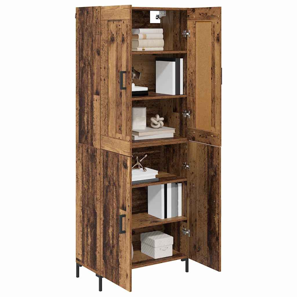 vidaXL Highboard 2 pcs Old Wood Engineered Wood