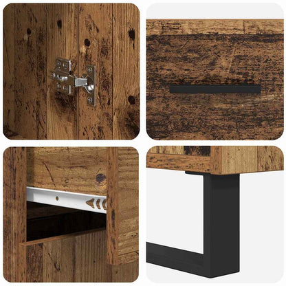 vidaXL Highboard Old Wood 69.5 x 34 x 180 cm Engineered Wood