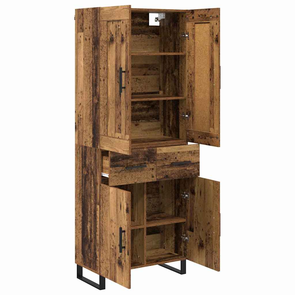 vidaXL Highboard Old Wood 69.5 x 34 x 180 cm Engineered Wood