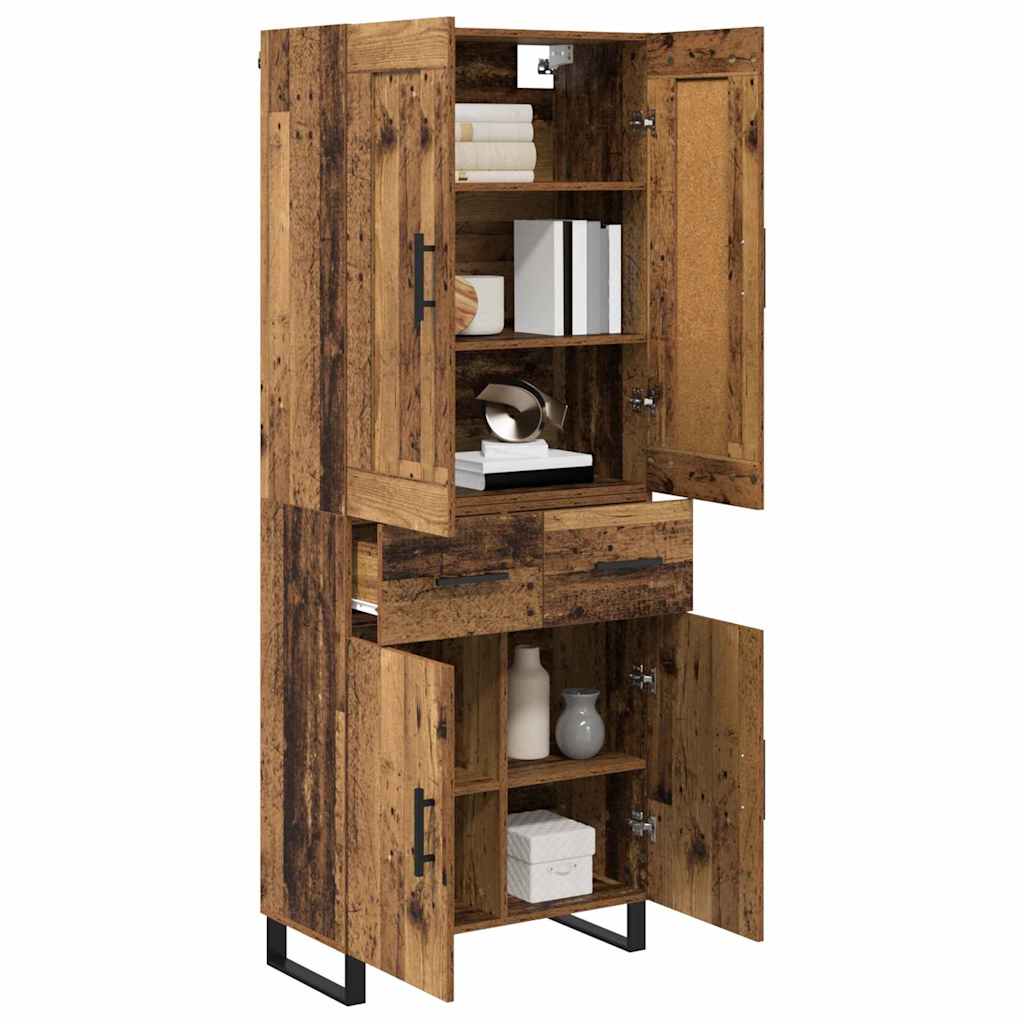 vidaXL Highboard Old Wood 69.5 x 34 x 180 cm Engineered Wood