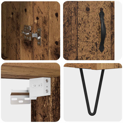 vidaXL Highboard 2 pcs Old Wood Engineered Wood