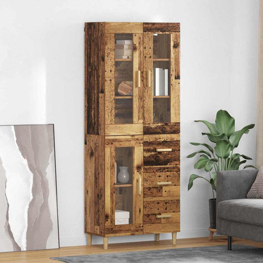 vidaXL Highboard Old Wood 69.5 x 34 x 180 cm Engineered Wood