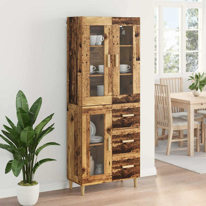vidaXL Highboard Old Wood 69.5 x 34 x 180 cm Engineered Wood