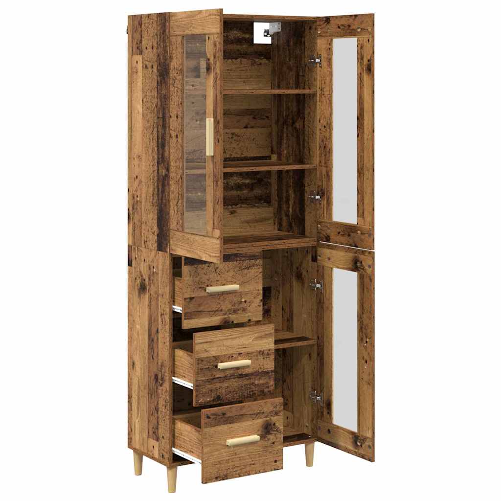 vidaXL Highboard Old Wood 69.5 x 34 x 180 cm Engineered Wood