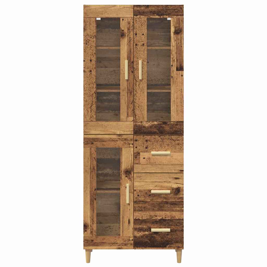 vidaXL Highboard Old Wood 69.5 x 34 x 180 cm Engineered Wood