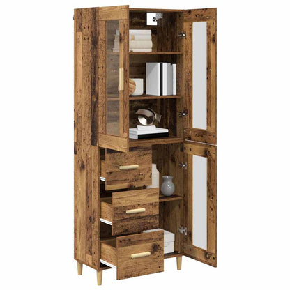vidaXL Highboard Old Wood 69.5 x 34 x 180 cm Engineered Wood