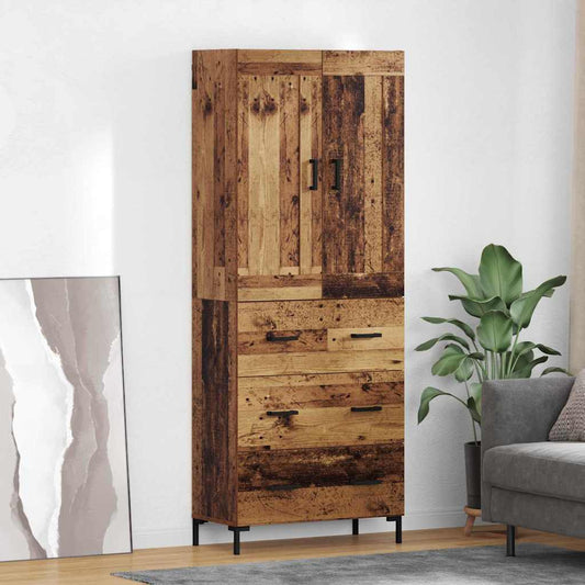 vidaXL Highboard with Drawer 2 pcs Old Wood Engineered Wood
