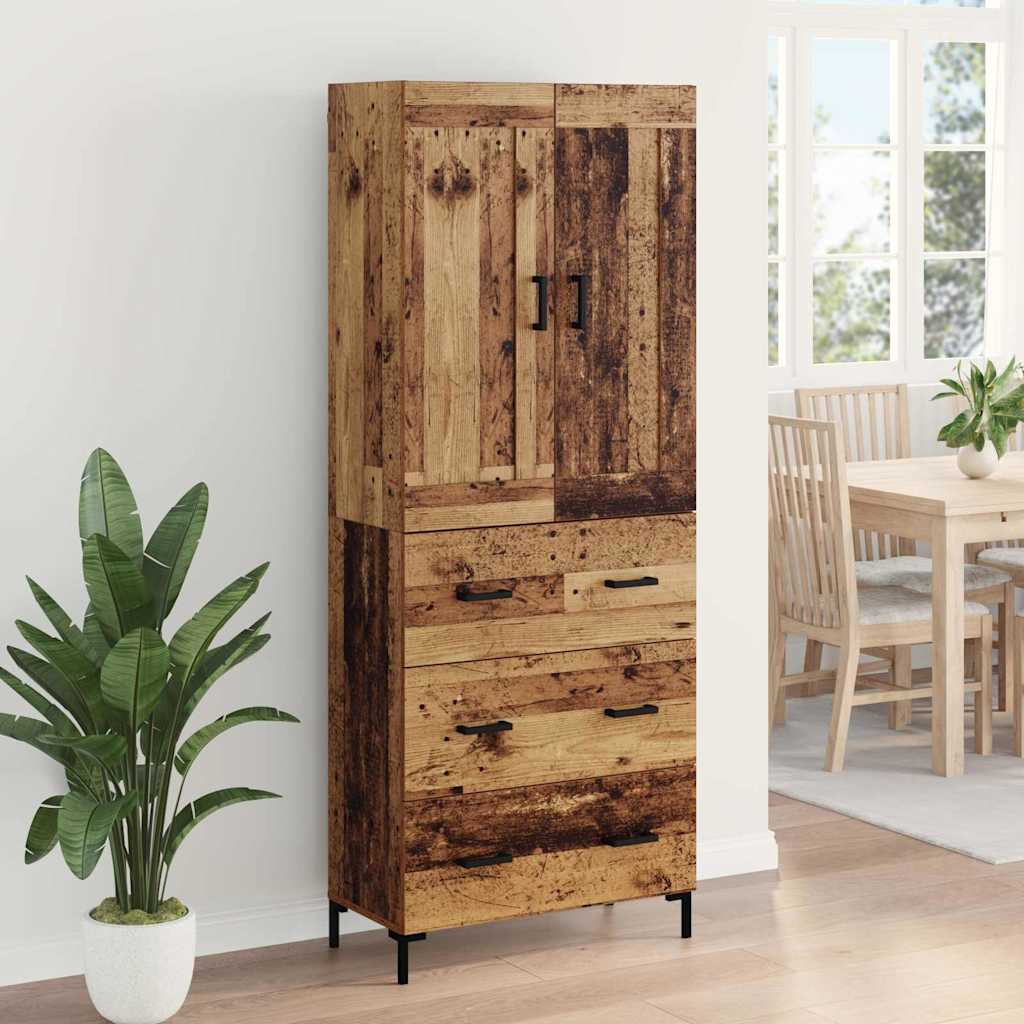 vidaXL Highboard with Drawer 2 pcs Old Wood Engineered Wood
