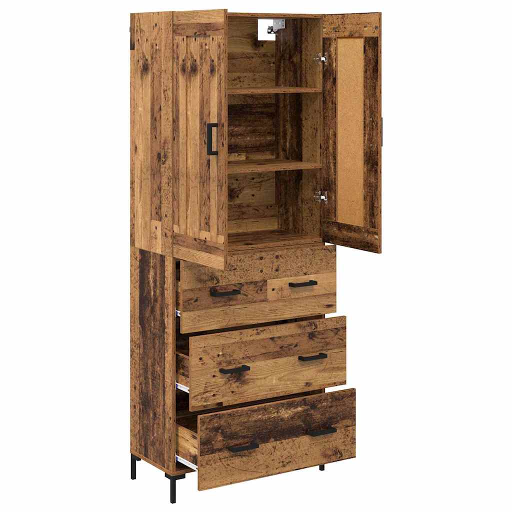 vidaXL Highboard with Drawer 2 pcs Old Wood Engineered Wood