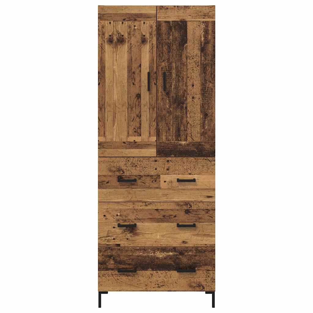 vidaXL Highboard with Drawer 2 pcs Old Wood Engineered Wood