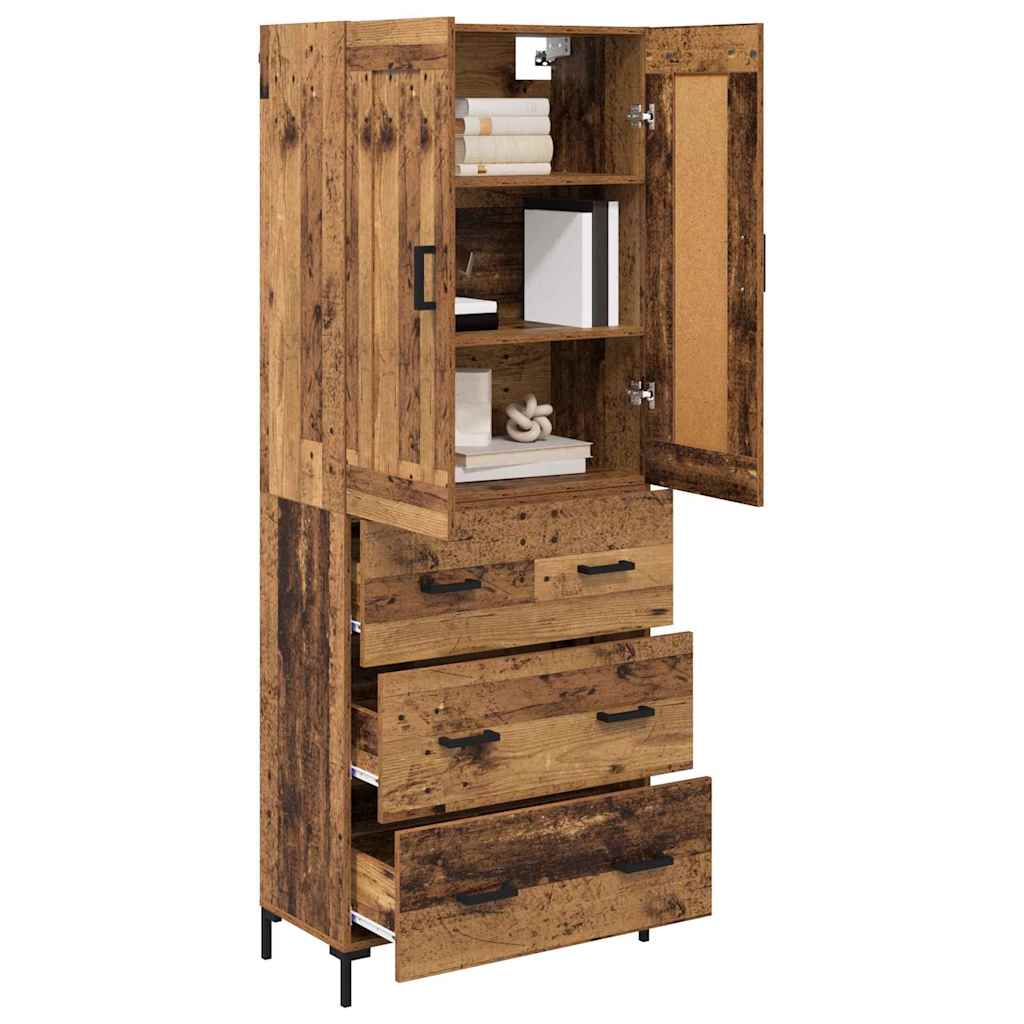 vidaXL Highboard with Drawer 2 pcs Old Wood Engineered Wood
