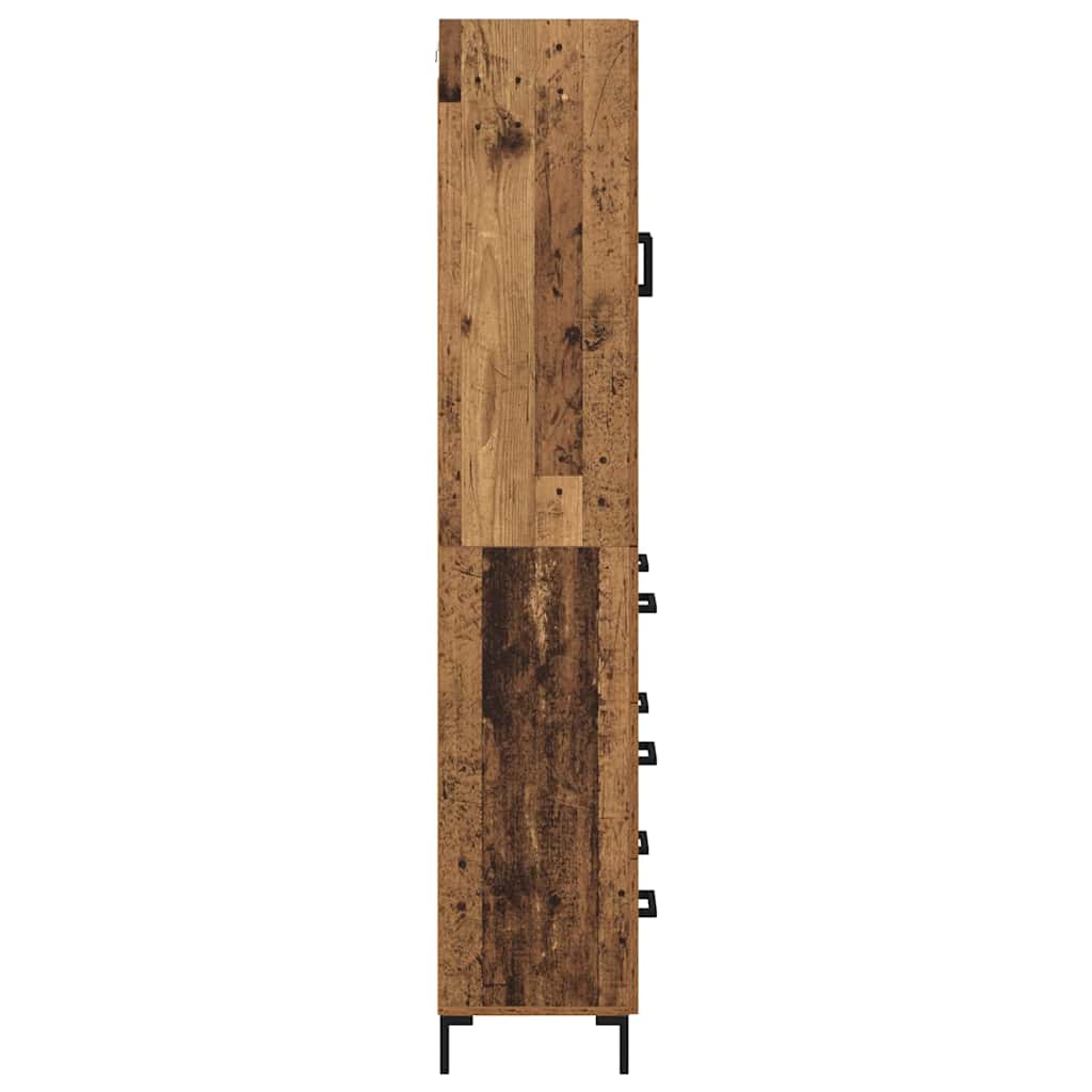 vidaXL Highboard with Drawer 2 pcs Old Wood Engineered Wood