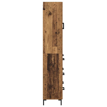 vidaXL Highboard with Drawer 2 pcs Old Wood Engineered Wood