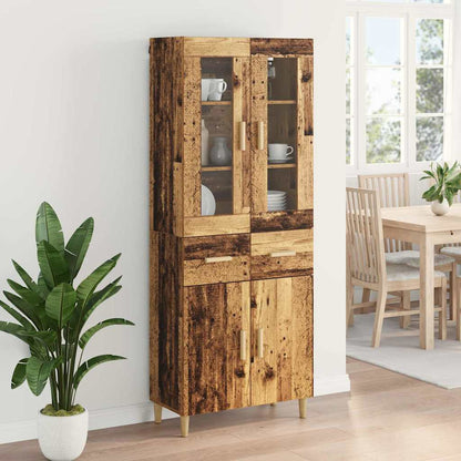 vidaXL Highboard Old Wood 69.5 x 34 x 180 cm Engineered Wood