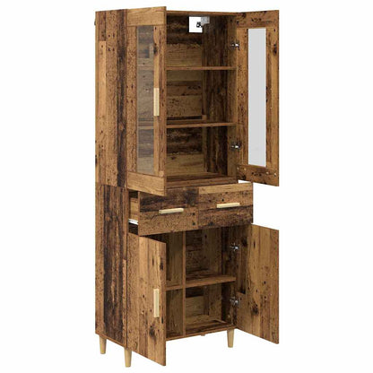vidaXL Highboard Old Wood 69.5 x 34 x 180 cm Engineered Wood