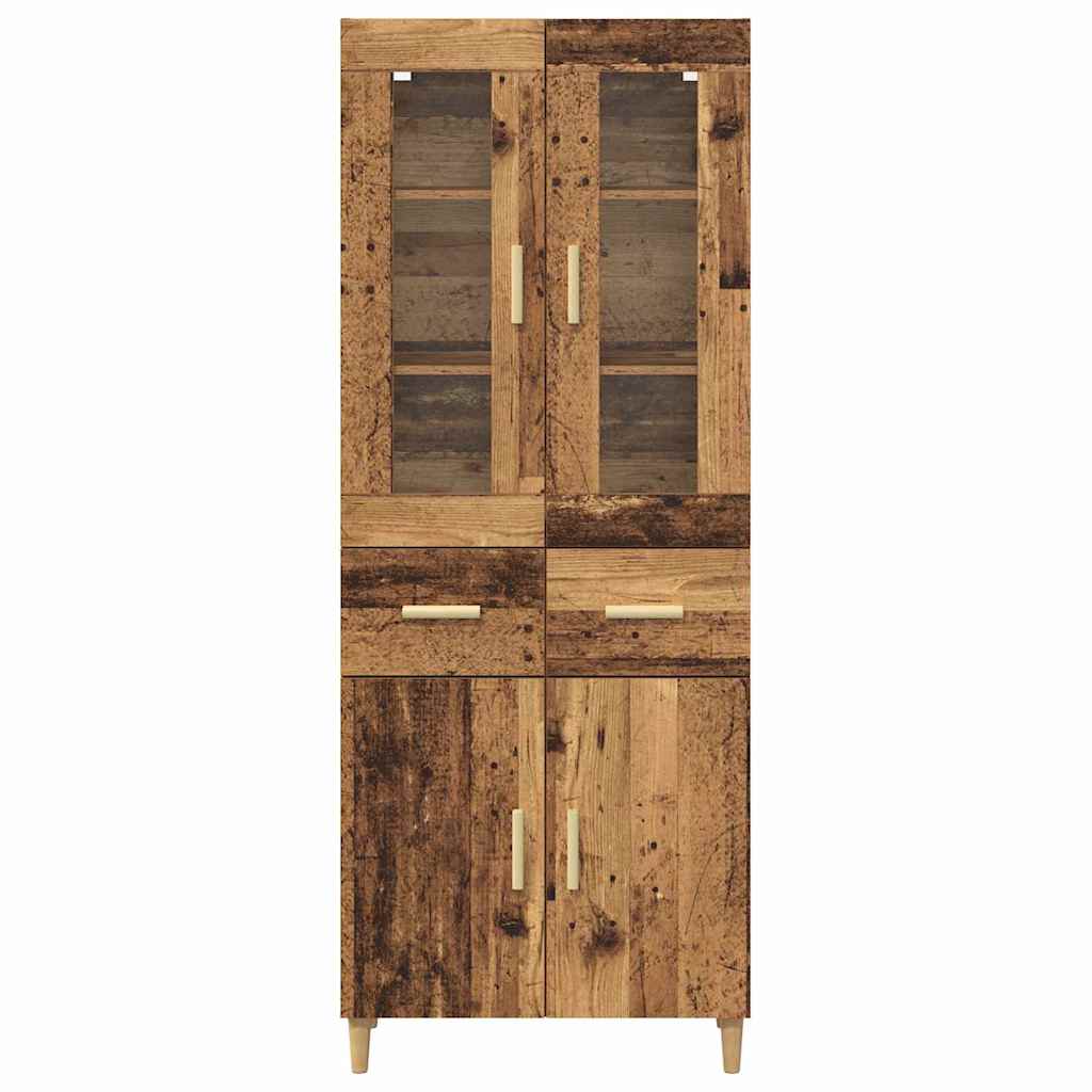 vidaXL Highboard Old Wood 69.5 x 34 x 180 cm Engineered Wood