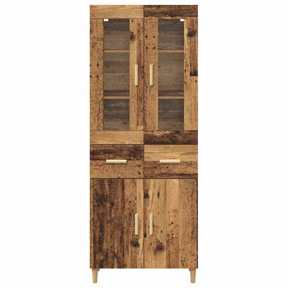 vidaXL Highboard Old Wood 69.5 x 34 x 180 cm Engineered Wood