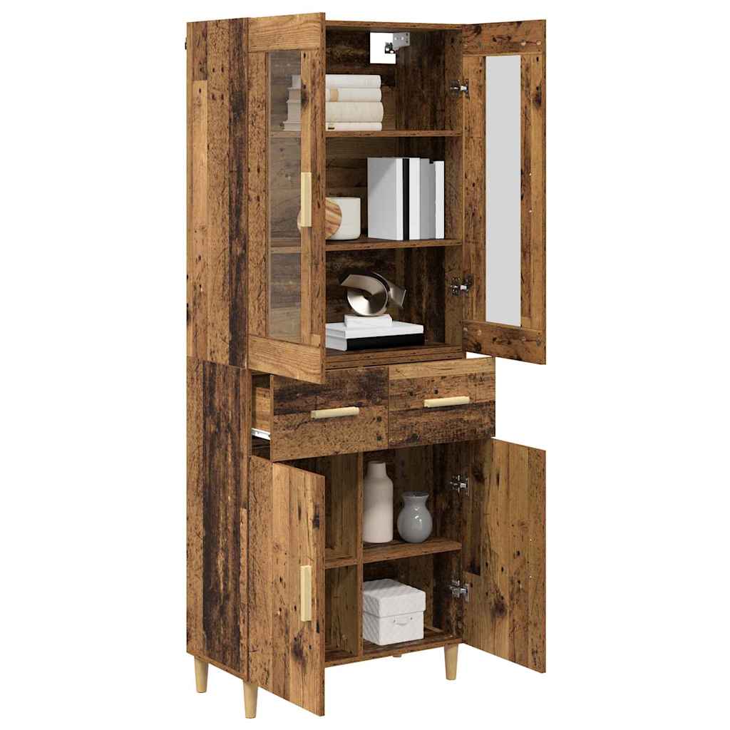 vidaXL Highboard Old Wood 69.5 x 34 x 180 cm Engineered Wood