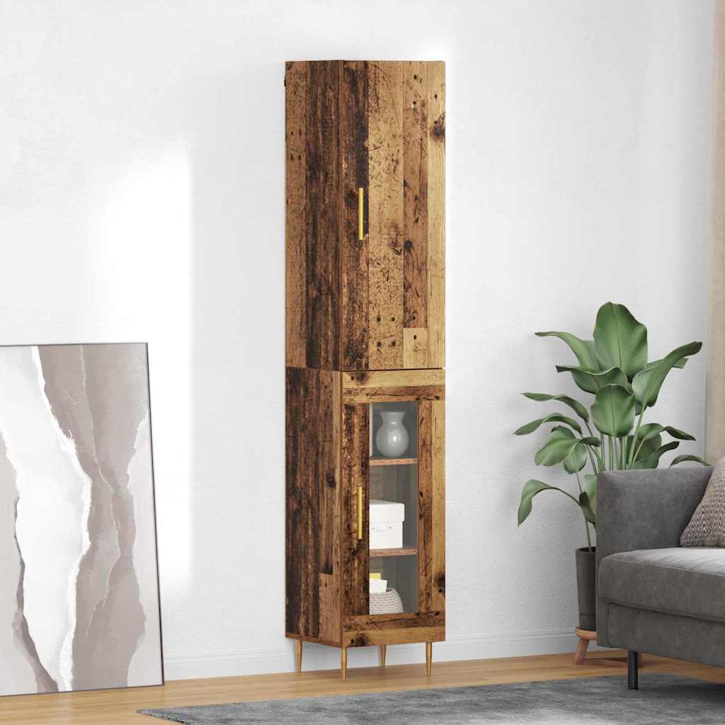 vidaXL Highboard 2 pcs Old Wood Engineered Wood