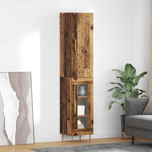 vidaXL Highboard 2 pcs Old Wood Engineered Wood