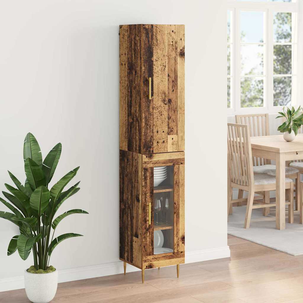 vidaXL Highboard 2 pcs Old Wood Engineered Wood
