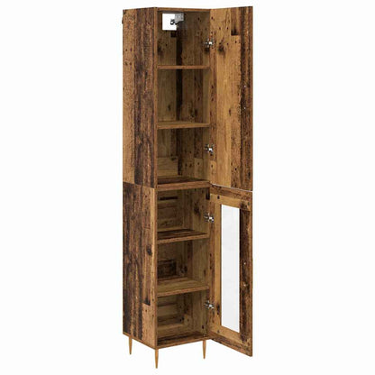 vidaXL Highboard 2 pcs Old Wood Engineered Wood