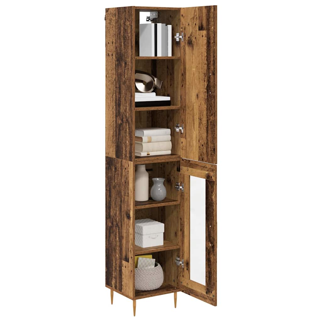 vidaXL Highboard 2 pcs Old Wood Engineered Wood