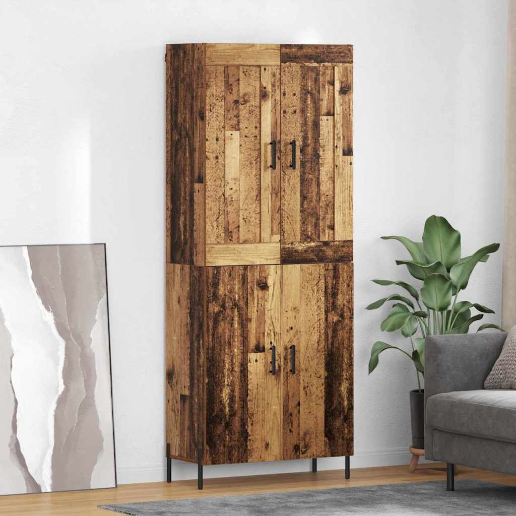 vidaXL Highboard 2 pcs Old Wood Engineered Wood