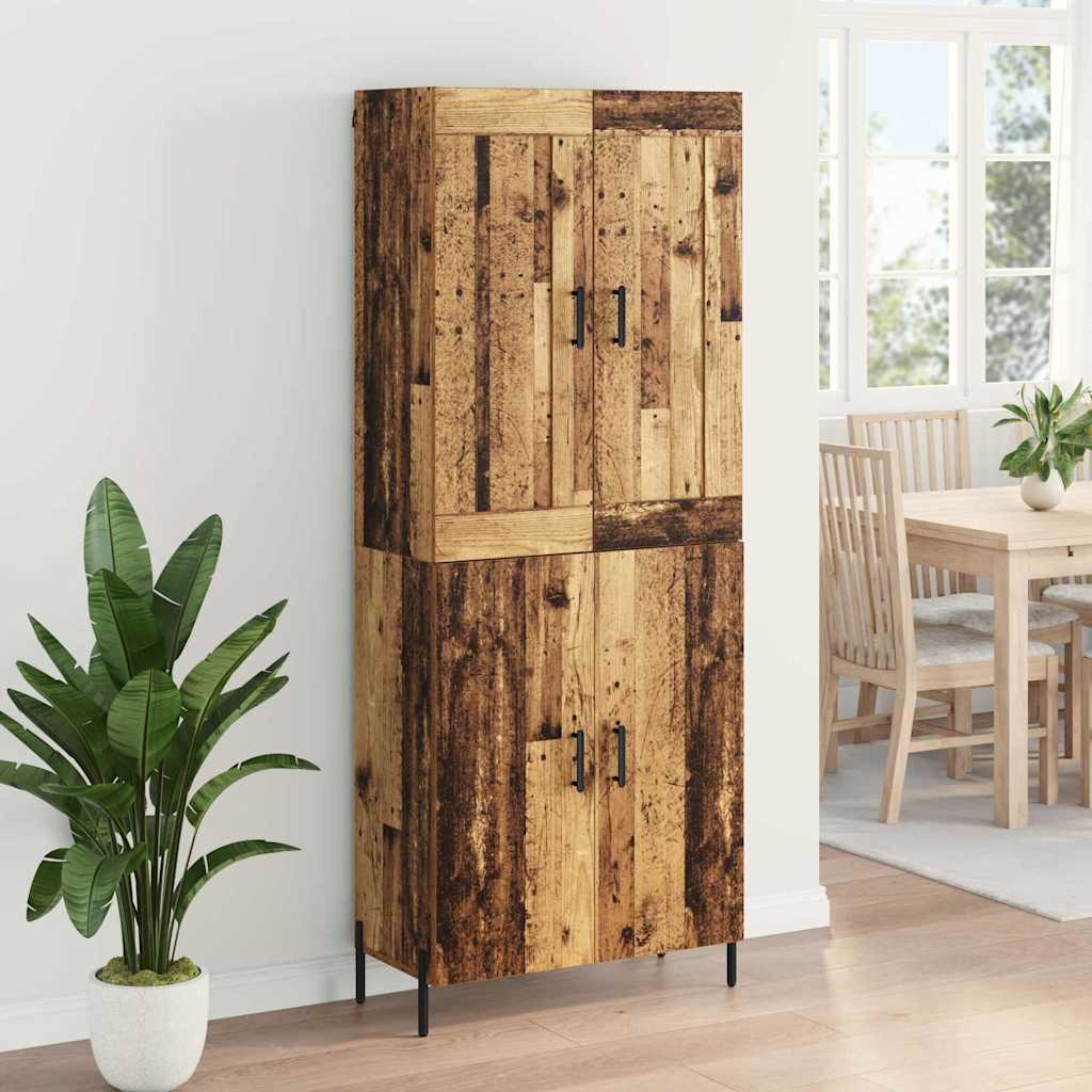 vidaXL Highboard 2 pcs Old Wood Engineered Wood