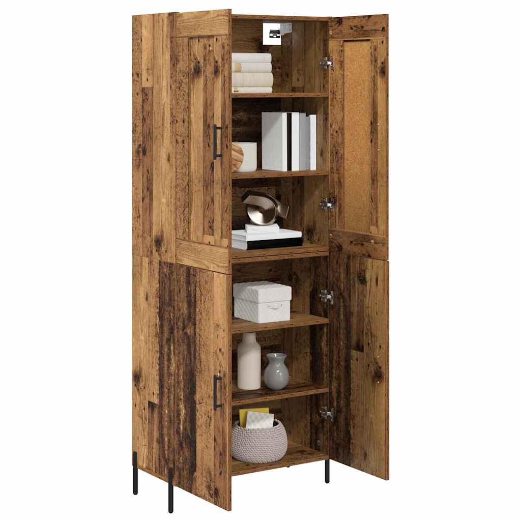 vidaXL Highboard 2 pcs Old Wood Engineered Wood